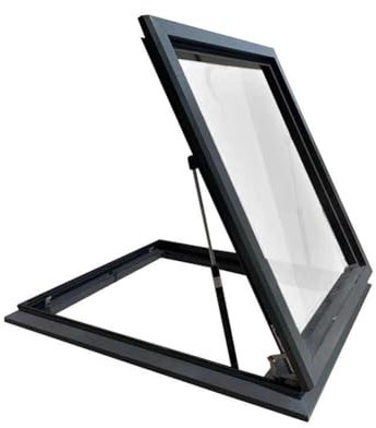 pujindu Roof Window, Aluminium Egress Skylight, Manual Venting Multi-Angle Roof Viewing Window For Inclined Plane Room Windows(70x70cm)