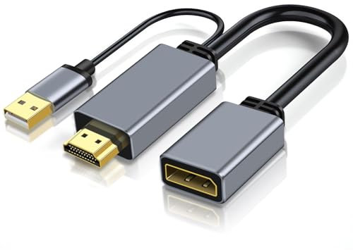 XinYaa HDMI to DisplayPort Adapter, 4K@60Hz HDMI Source to DisplayPort Monitor Compatible with PC Graphics Card Laptop PS5 X-b0x 0ne (360) Supporting 4K@60Hz 2K@144Hz 1080P@165Hz