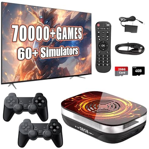 Super Console X4 Plus - Consola de Juegos Retro con 70000+ Juegos precargados, Salida HDMI 4K, 256G, Amlogic S905X4,Quad-Core Arm Cortex-A55, Consola de Juegos portátil para TV