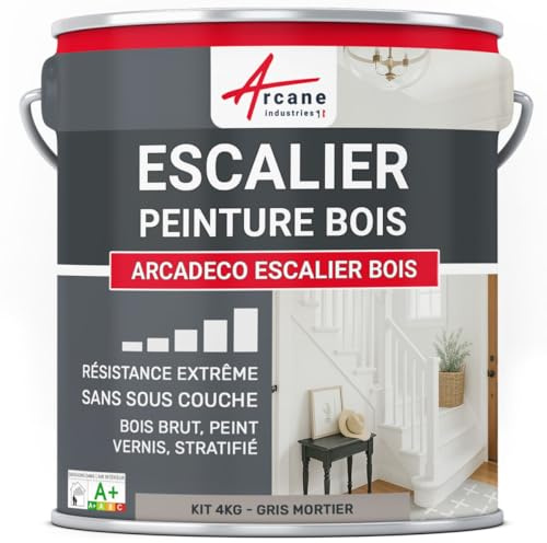 ARCANE INDUSTRIES Pintura para Escalera de Madera - ARCADECO - 1668 - Gris Mortero - RAL 060 60 05