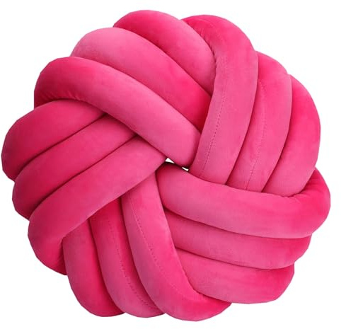 moismk Cojín Nudo Redondo de Terciopelo, Almohada Decorativa para Sofá, Cama, Sala y Dormitorio(Color 12,Diameter 35cm)