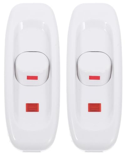 DOITOOL 2 pezzi Interruttore Cavo Lampada con Pulsante e Luce Indicatrice Controllo Semplice per Lampade da Tavolo e Ambienti Domestici Resistente Facile Installazione Sostituzione per