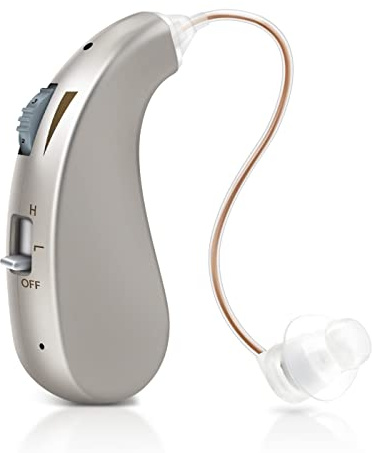 Britzgo Appareil audio Clear Sound-1206, puce numérique, adapté à toutes les oreilles, longue durée de vie de la batterie, manuel en français inclus, réduction intelligente du bruit (argent)