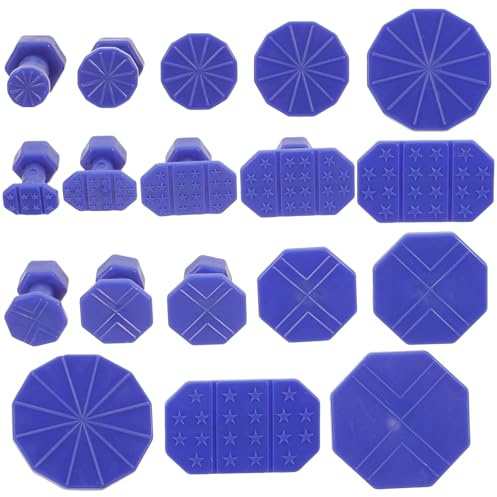 UKCOCO Kit D'extracteurs de Bosses pour Voiture 18 Pièces, Outil de Débosselage Ventouses Bleues, Réutilisable Dommage Peinture, pour Réparation Carrosserie, Accessoire Automobile