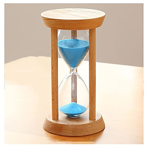 Sablier, Sablier en bois/verre, sablier forme d'œuf, 3/5/10/15/20/30 minutes, for enfants, salle de classe, cuisine, jeux, brossage(Blue,15 minutes)