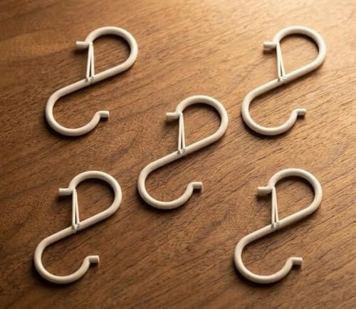 RQzaufania 5 pz 9 cm ganci a forma di S bianchi resistenti al vento, ganci in acciaio inossidabile robusti e versatili per bagno, camera da letto, ufficio e cucina, garage