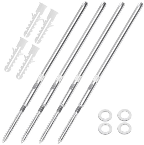 4 Piezas Soportes Invisibles para Estantes Flotantes Ø8 x 200 mm Soporte Estanteria Pared Soporte Oculto con Arandelas y Tacos Escuadras para Estanterias para Estantes de Pared Tablas Flotantes