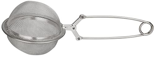 Fackelmann 49162 Teeball mit Klappgriff aus Edelstahl, Silber, 19 x 7.6 x 7.6 cm