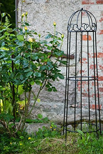 KUHEIGA Rankgerüst Schwarz Obelisk Rosenhilfe H: 120cm Rankhilfe