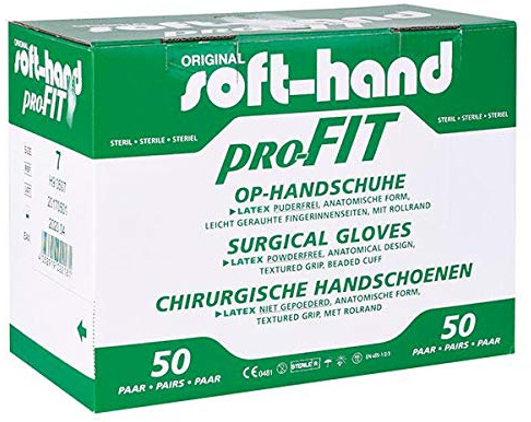 Soft de mano de Pro Fit Op Guantes Tamaño 6 estériles 50 pares