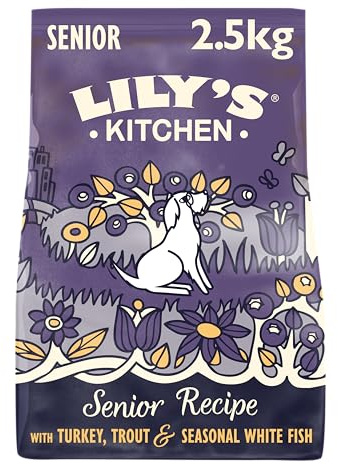 Lily’s Kitchen Mit natürlichen Zutaten hergestellt Trockenfutter für Seniorhunde Truthahn & Forelle Vollwertige Ernährung 2.5kg Beutel
