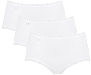Sloggi Dam 24/7 bomull spets midi C3p boxershorts vit, 14 UK, Vitt