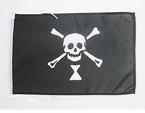 AZ FLAG Drapeau Pirate Emanuel Wynne 45x30 cm Polyester 100D Cordelettes | Usage intérieur et extérieur Drapeau décoratif corsaire coutures doubles et bords renforcés