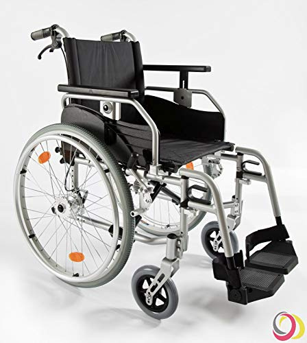 bescomedical Rollstuhl Primus ML-XL 2.0 mit Komfortpaket bis 190kg belastbar, Faltbar, Leichtgewicht, Trommelbremse mit Steckachsensystem, Sitzbreite 56 cm