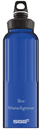 Sigg Alutrinkflasche 'WMB' - 1,5 L (dunkelblau, mit Namensgravur)