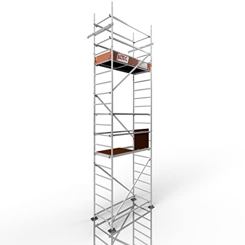 ALTEC Rollfix 2.0 600 | 6m Arbeitshöhe | hvst. Fußplatten | Wandanker | Made in Germany | TÜV | belastbar 200kg/m² | Norm - DIN EN 1004-1 | Modulares Arbeitsgerüst | Alu-Gerüst