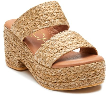 Coconuts by Matisse Womens Ocean Ave Platform Block Casual Sandals Casual High Heel 3 & Up - Beige - Size 8 M