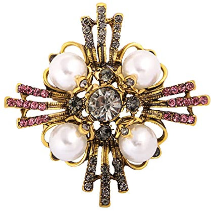 Frauen Broschen Mode Strass Runde Blume Brosche Blume Brosche Legierung Zubehör Corsage Kleidung Zubehör Anhänger-X