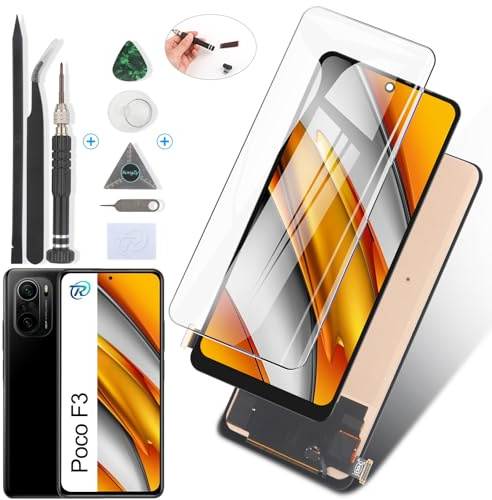 RongZy Pantalla para Xiaomi Poco F3 para Redmi K40 Pro/K40/K40 Pro Plus M2012K11AG Táctil LCD de Repuesto Ensamblaje Digitalizador Reemplazo con Herramientas de Reparación(Negro)