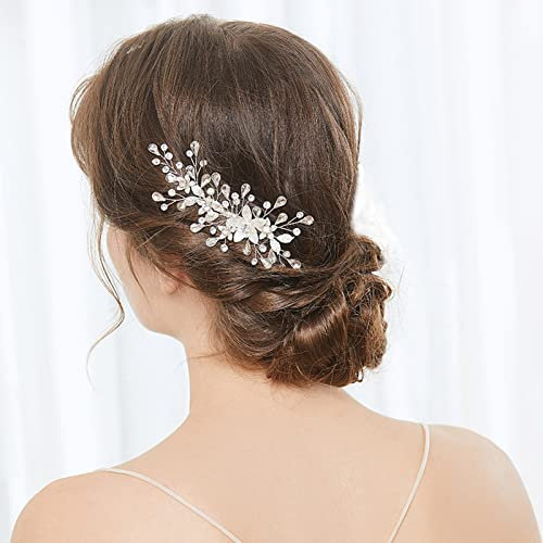 Haarspangen Damen Hochzeit, Haarschmuck Hochzeit Silber, Haarnadeln Hochzeit Strass, Braut Haarschmuck Blumen, Schmetterling Haarklammer Retro Elegante Haar Clips Brautschmuck Boho Kopfstück Zubehör