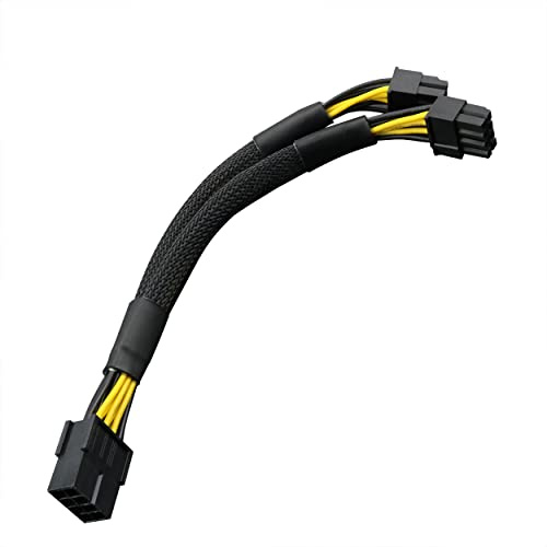 Ruiwaer 8 Pin Female to Dual 8(4+4) Pin Male EPS 12V CPU 8 Pin Splitter ATX CPU for Motherboard Power Adapter Cable Sleeved EPS Y-Splitter