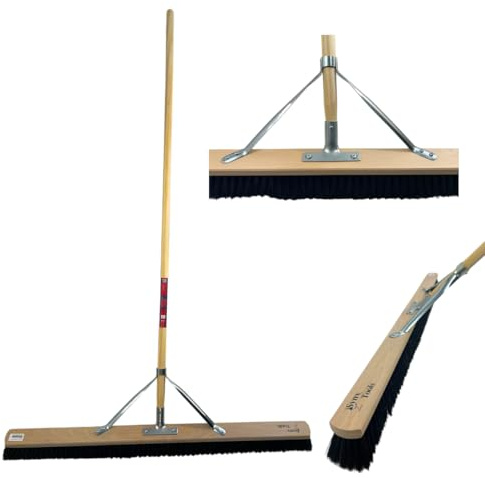 Synx Tools Frätesope 100 cm Hästhår Mjuk Sopborste Rumssope Sopborste Inomhus Mjuk Med Stål 160 cm