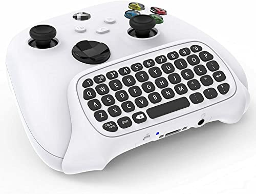 Gamer Gear Wireless Keyboard - QWERTY Gaming Keyboard with Audio/headset Jack - Lightweight & Portable Mini Keyboard - 2.4 GHz Wireless Controller Keypad for Xbox Series X/S/Xbox One Controller White