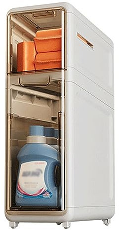 Schmaler Badezimmerschrank Hoher Eckschrank Bauernschrank mit durchsichtigen Schubladen und Rollen, Platzsparend für Badezimmer, Küche, Schlafzimmer, Wohnzimmer, Waschküche, Balkon