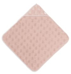 Jollein Kapuzenhandtuch Baby - 75x75 cm - Frottee - 100% Baumwolle - Miffy Jacquard, Wild Rose - Oeko-Tex Zertifiziert - Kinder Handtuch Kapuze für Mädchen und Jungen