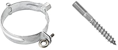zbs24 Rohrschelle 120mm zum Schrauben verzinkt für Dachrinnen Regenrohre, mit Gewindemuffe M10, inkl. Stockschraube M10 x 80mm