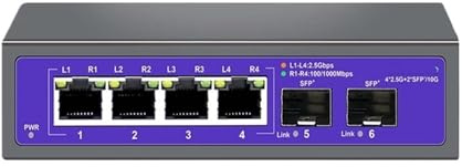 ALOUTSNOC Switch di Rete Ethernet 2.5G Plug And Play Multi-Gigabit da 2,5 Gbps Non gestito a 4 Porte (Color : US Plug)