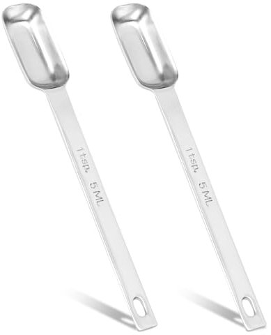 KALIONE 2Pcs 1 Teaspoon Stainless Steel Single Measuring Spoon 5 ml Teaspoon Rectangular Individual Measuring Spoons (1Tsp | 5 ML | 5 cc | 1/3 Tablespoon), 551407_5_KvgYprZFy