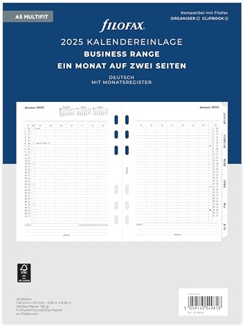Filofax A5 Multi 1M/2S tabbed (deutsch)2025
