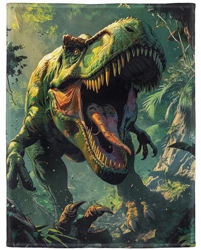 YISUMEI Brüllender Dinosaurier Kuscheldecke, Super Weiche Warme Fleece Decke für Kinder, 150 x 200 cm