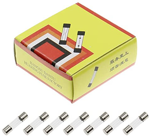 PHNOITPQ 100 Stück 5 x 20 mm flinke Glassicherungen, sortiertes Kit, 5 x 20 mm, 250 V, 0,2 A, 0,5 A, 1 A, 2 A, 3 A, 4 A, 5 A, 6 A, 8 A, 10 A, 15 A, 20 A, 25 A, 30 A, AMP-Röhrensicherungen(F1.25A)