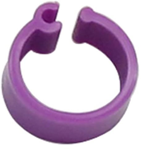 CHAASDEOM Der Taubenring 100 Stück Höhe 7 mm Vogelfußringe Taubenfuß-Identifikationsringe Nutztierträger 10 Farben Praktisch und langlebig(Purple)