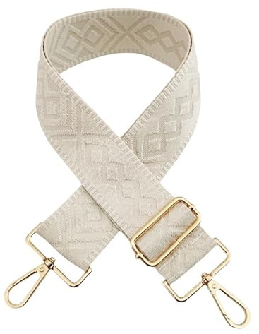 PTNKUIIY väskrem 72–130 cm justerbar axelrem för väskor 5 cm bred axelrem för väskor enfärgad boho-stil ersättning bärrem för väska handväskor gör-det-själv tillbehör – beige vit