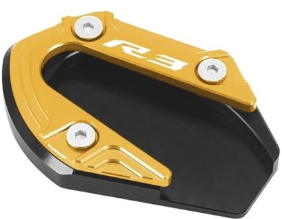Motorrad Ständer Unterlage Für YZFR3 R3 2015-2023 Motorrad-Ständer Vergrößerte Platte Fußverlängerung Anti-Rutsch-Pad(Gelb,for R3 Logo)