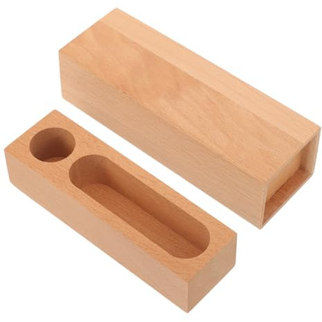PHENOFICE Stempelbox Holz Aufbewahrungskoffer Klein Leicht Stempelkissen Organizer Multifunktional Für Schule Büro Reise