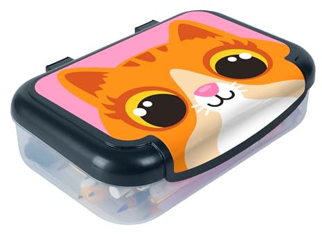 ZIPIT Trousse à Crayons en Plastique Recyclé pour Filles | Boîte pour Fournitures Scolaires | Trousse à Crayons Grande Capacité (Chaton)