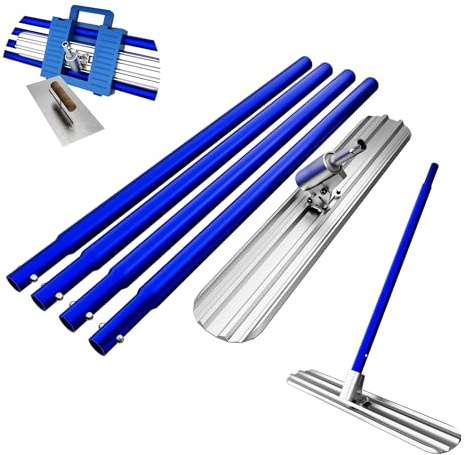 Bull Float Concrete Tools,48’’×8’’ Magnesium Aluminum Alloy Concrete Float with 4 Combinable Handles,Concrete Bull Float with Carrying Toolbox,Trowel,Concrete Bull Float Kit for Concrete Finishing