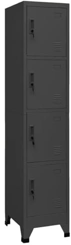 Xichuzi Schließfachschrank, Wertfachschrank, Fächerschrank, Schließfachschrank, Spinte Schrank, Aufbewahrungsschrã¤nke, Schließfach, Anthrazit 38x45x180 cm Stahl
