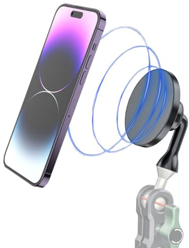 Lupholue Magnetic Phone Holder Rotating Tripod Mount Adapter with 1/4 Hole Compatible with MagSafe for iPhone 16 15 14 13 12 Plus Pro Max Mini Series, Selfie Stick