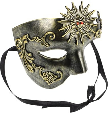 Alipis Masque De Mascarade Vénitien Pour Homme Demi-masque Halloween Décoratif Accessoire De Costume Pour Fête Et Carnaval