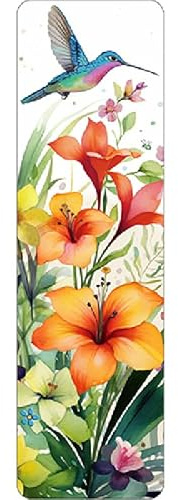 Marque pages colibri volant au dessus de ses fleurs préférées - dimension 17 * 5 CM