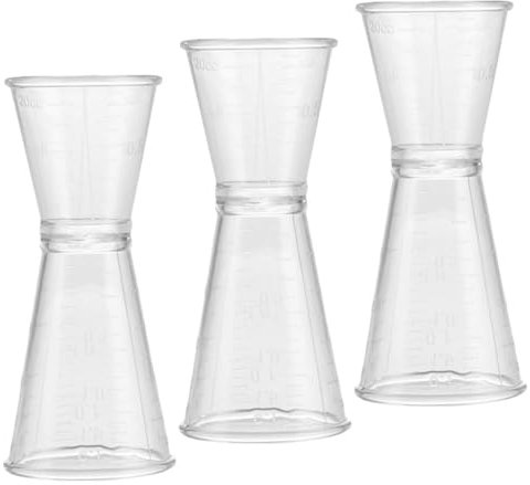 GRIRIW 3stücke Doppelseitige Messbecher Aus Robustem Kunststoff Präzise Cocktail Jigger Messbecher Wiederverwendbar Leicht Und Bruchfest Für Bar Küchenmixen Und Getränkezubereitung