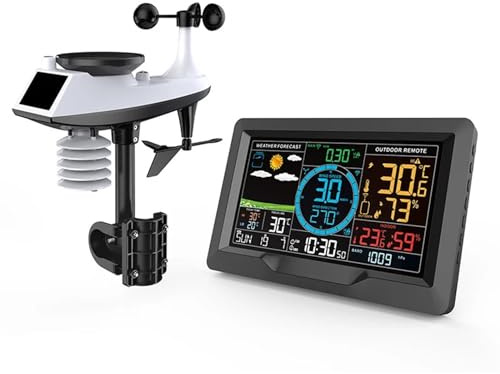 Estación meteorológica, Estación Meteorológica Inalámbrica profesional, pronóstico del tiempo, velocidad del viento, estación meteorológica barométrica, reloj, medidor de lluvia, Sensor for exteriores