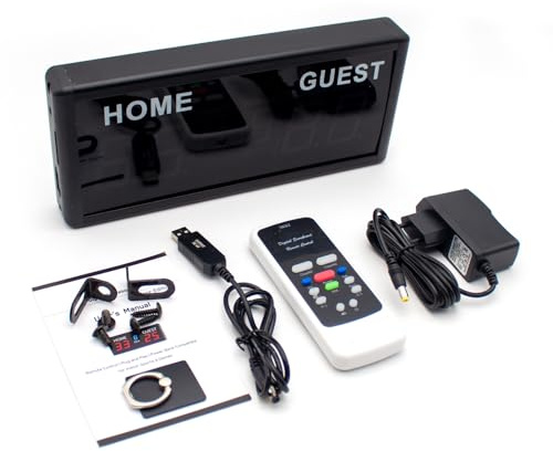 Toplionace Elektronische Anzeigetafel mit 6 Stelliger LED und Einstellbarer Helligkeit und Fernbedienung für Basketball, Snooker, Tennis, Fußball