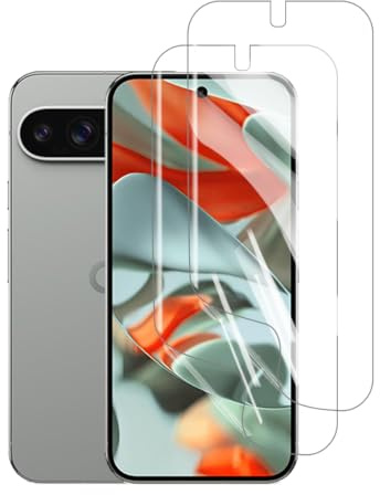 HYVICYROT Hydrogel Skärmskydd för Google Pixel 9 Pro XL, 2 stycken HD Genomskinliga Mjuka TPU Skärmskydd [Inte Härdat Glas] [HD Genomskinligt] [Hög Känslighet]