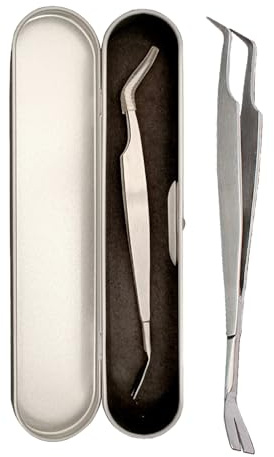 Outil de dissolvant à tick - Extracteur à tiques aux puces, Remover Tweezer Tweezer | Outil à tiques en acier inoxydable de 5,5 pouces, extracteur à tiques à double extrémité, dispositif de coche en t